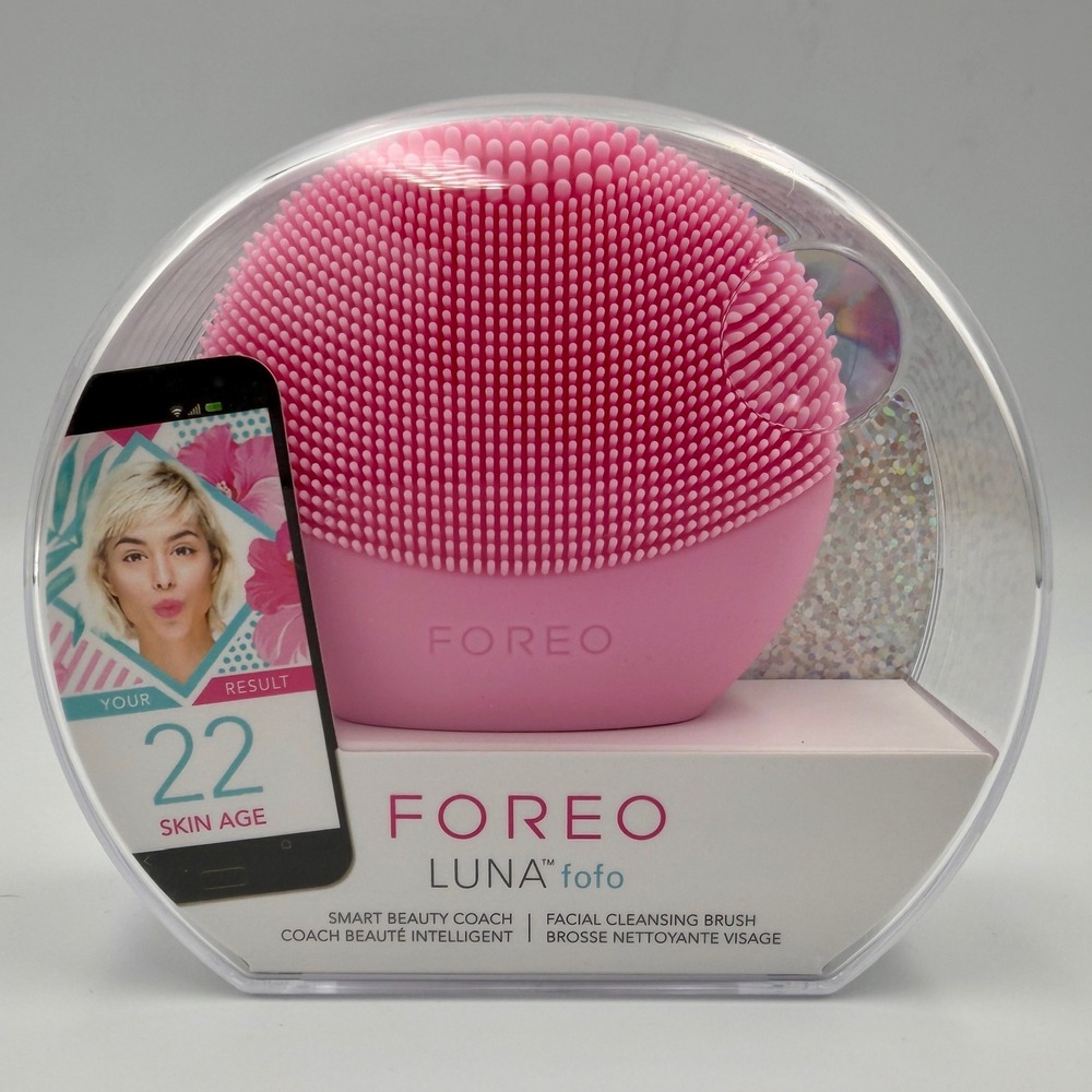 Foreo LUNA fofo Smart Facial Cleansing Brush Pearl Pink Silicone Skin Analyzer